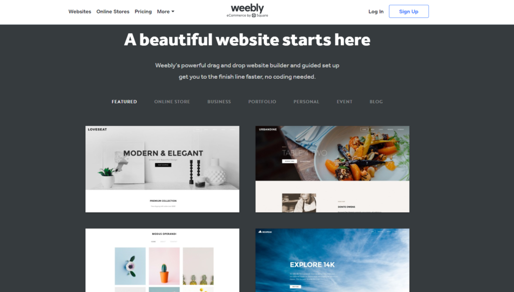 Weebly Home Page No-Code Website Builder